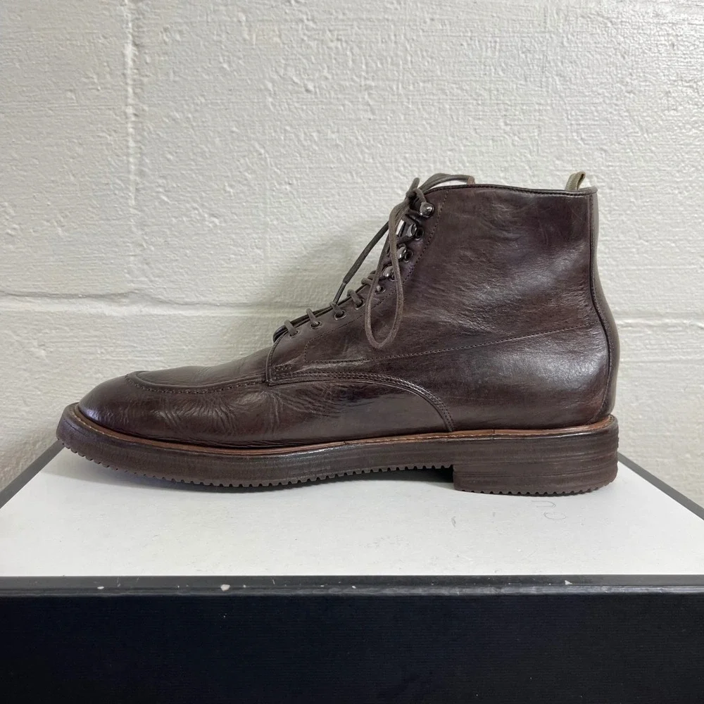 Officine Creative 0797143 Brown Leather Ankle Boots Lace up Men's 10.5 US